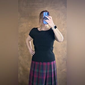 Halogen Black Short Sleeve Top